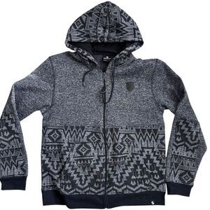 South Pole Aztec Hooded Sweatshirt Full Zip Men's size Large